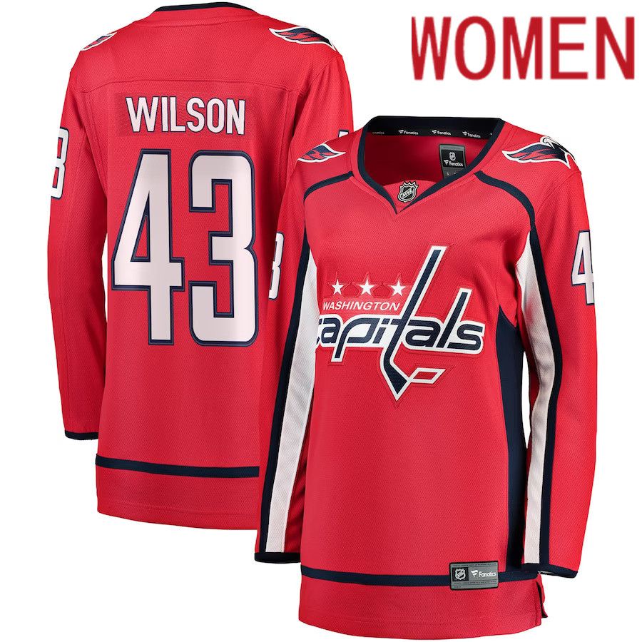 Women Washington Capitals #43 Tom Wilson Fanatics Branded Red Home Premier Breakaway Player NHL Jersey